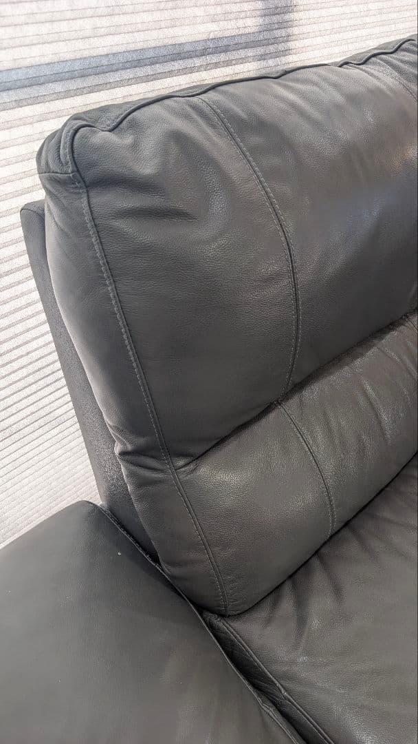 ニトリチャコールグレーPUレザーコーナーソファ L字ソファ合皮引き取り限定