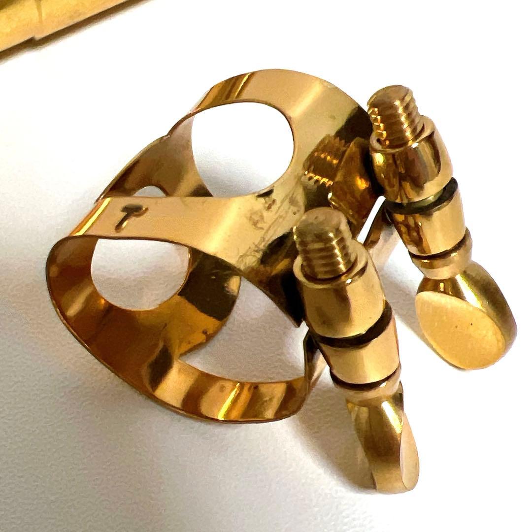 【良品】テナーサックス用 メタルマウスピース ゴールド　リガチャー　83g