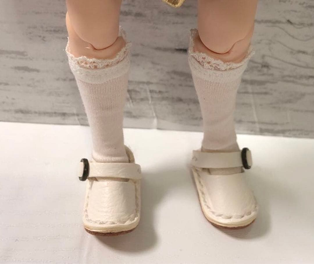 ミニチュア靴 ストラップシューズ オフホワイト ブライス icドール リカちゃん