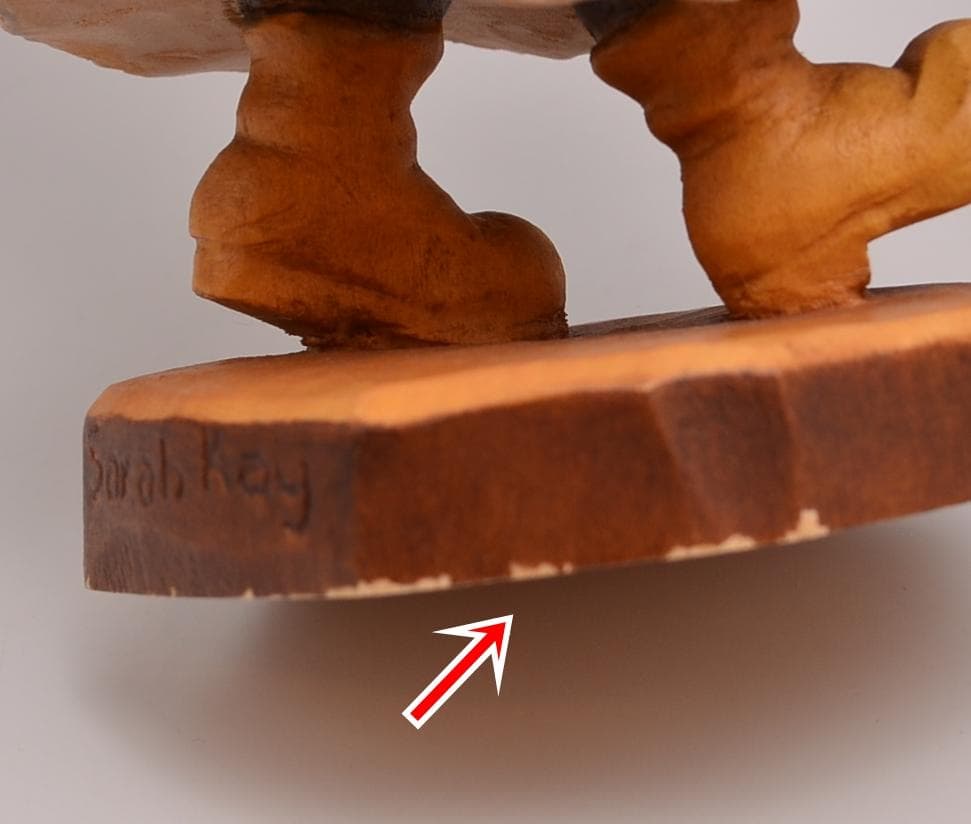 午後のお茶　アンリ　ANRI　サラケイ　木彫り人形　イタリア　17ｃｍ　限定品