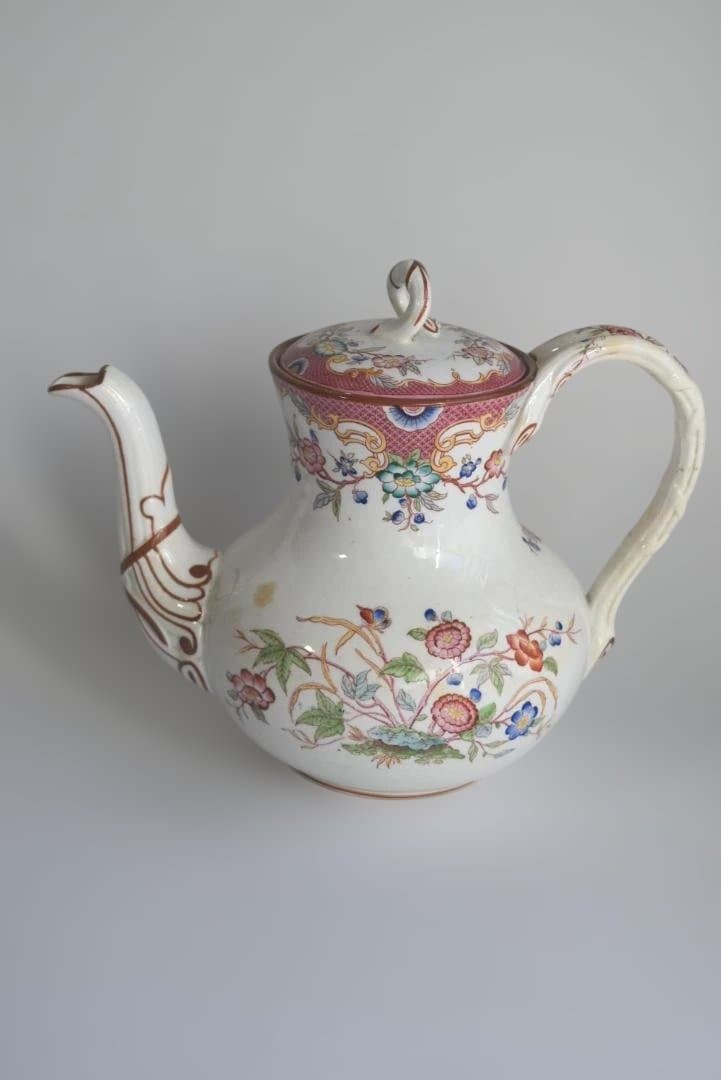 訳有サルグミンヌ　ミントン216　ピンクのティーポット　フランスアンティーク