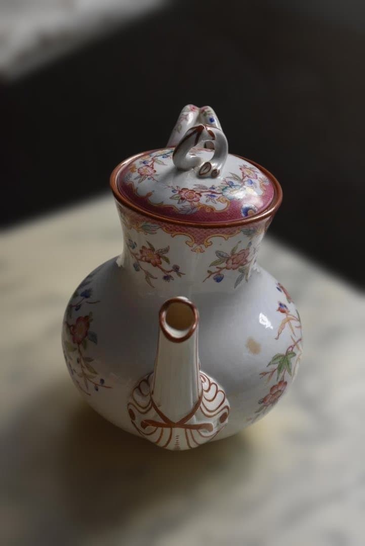 訳有サルグミンヌ　ミントン216　ピンクのティーポット　フランスアンティーク