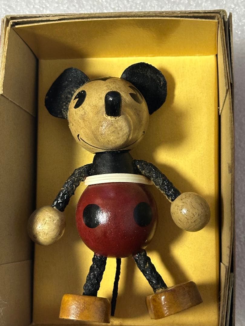 ミッキーマウス & ミニーマウス 木製フィギュア ヤングエポック社 ペア