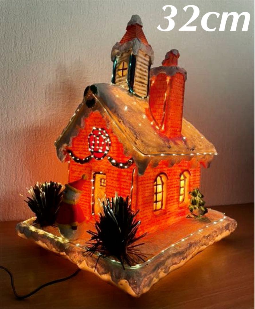 北　クリスマスライトハウス　イルミネーションハウス　キャンドル置物 ３２cm