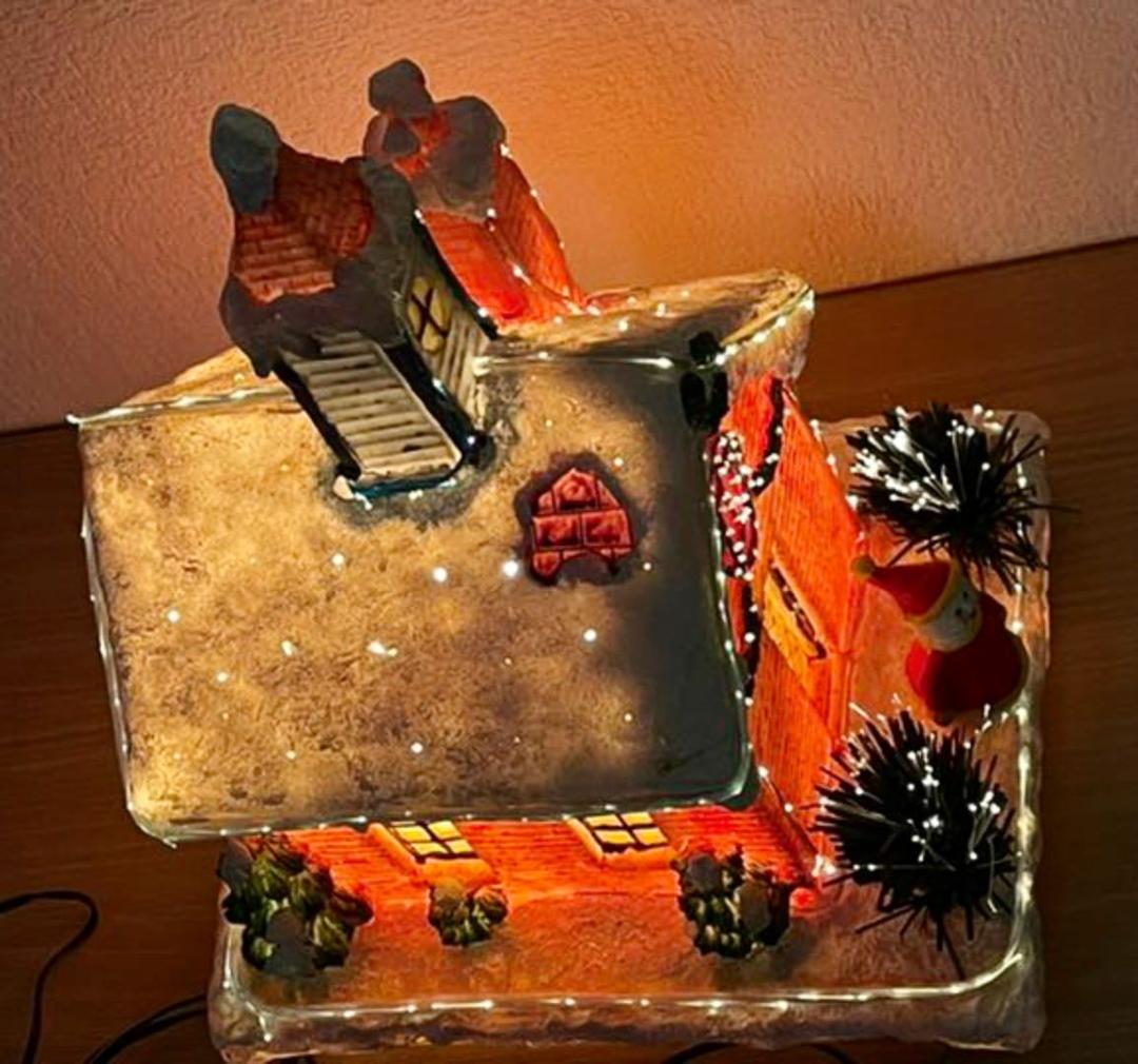 北　クリスマスライトハウス　イルミネーションハウス　キャンドル置物 ３２cm