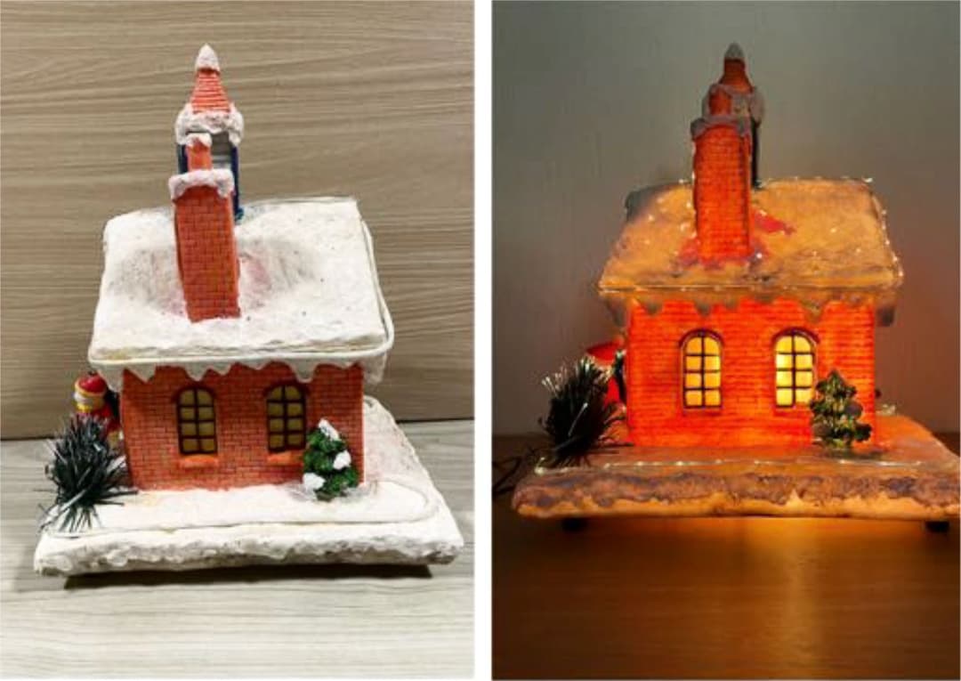 北　クリスマスライトハウス　イルミネーションハウス　キャンドル置物 ３２cm