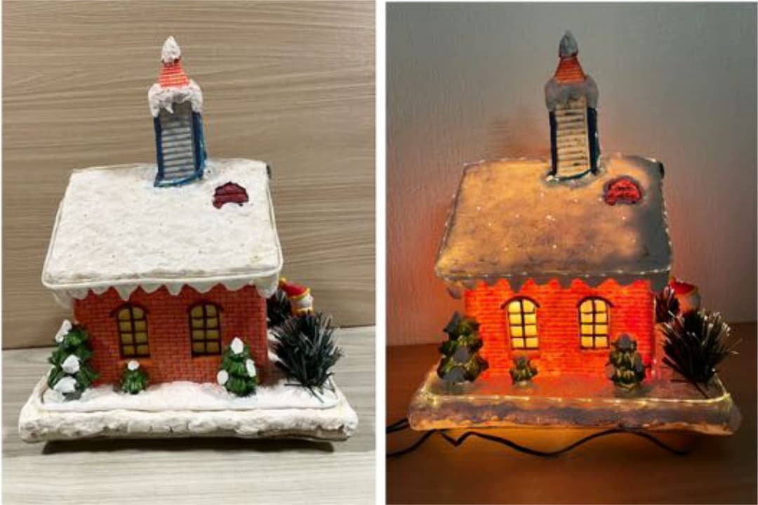 北　クリスマスライトハウス　イルミネーションハウス　キャンドル置物 ３２cm