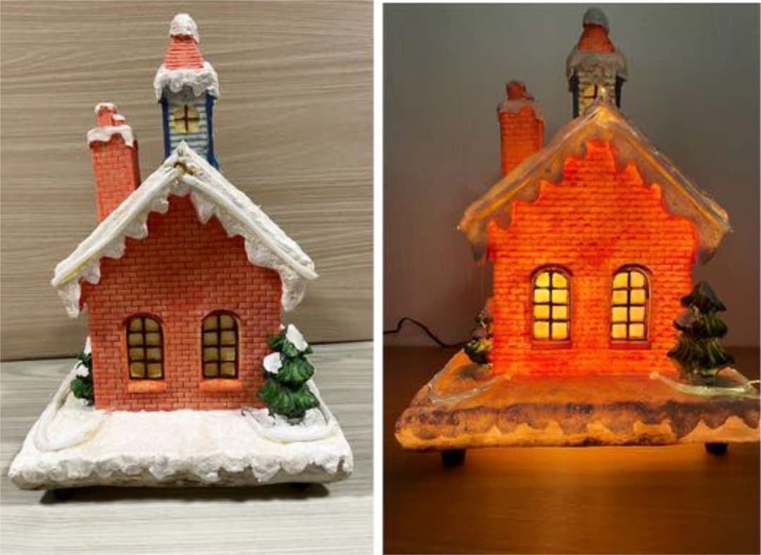 北　クリスマスライトハウス　イルミネーションハウス　キャンドル置物 ３２cm