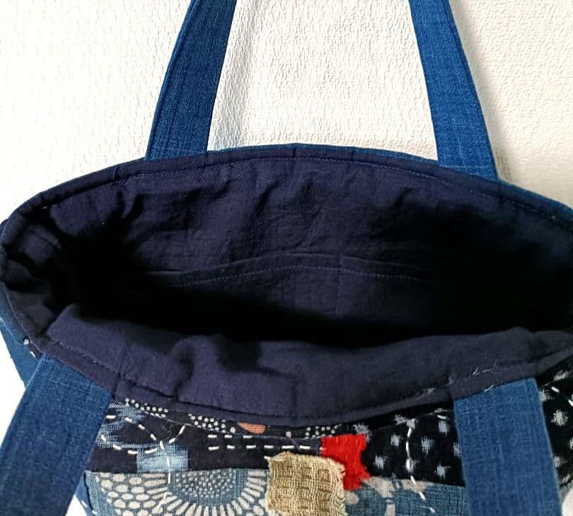 古布　藍染　型染　絣 トートバッグ