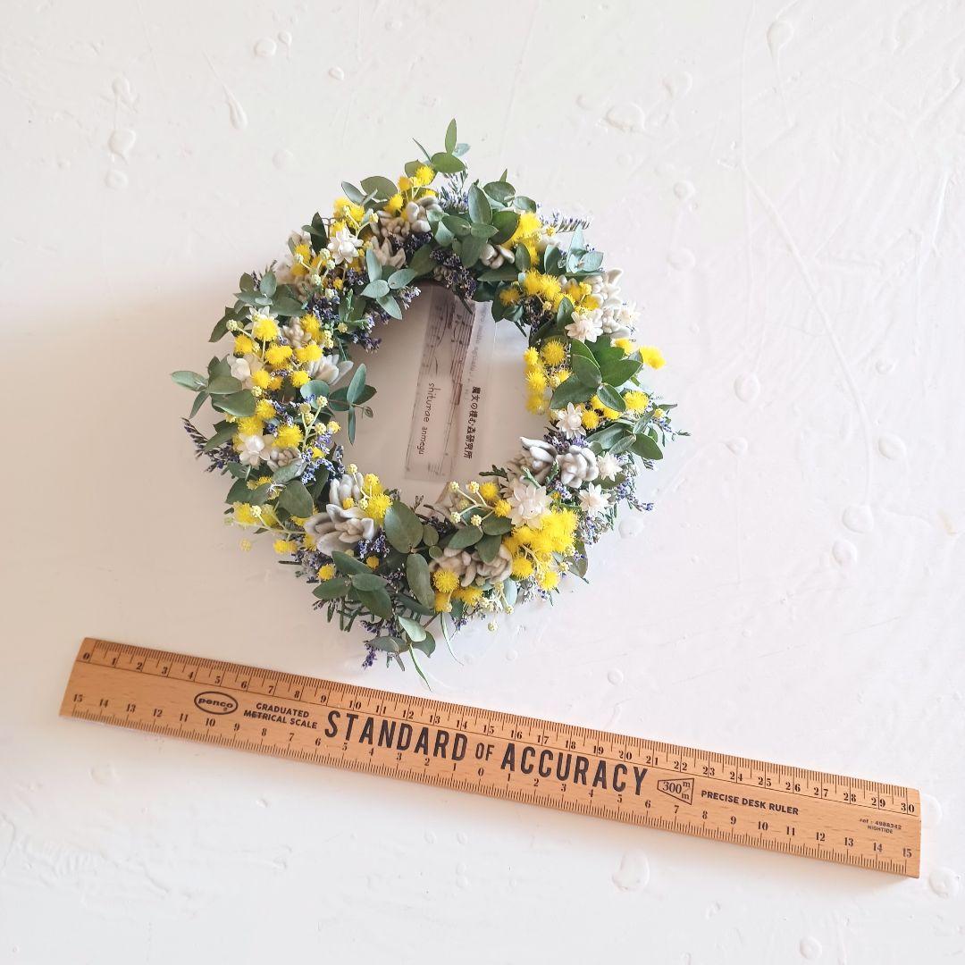 【魔女の棲む森 ～uraraca 花便り～】ドライフラワー リース ミモザ