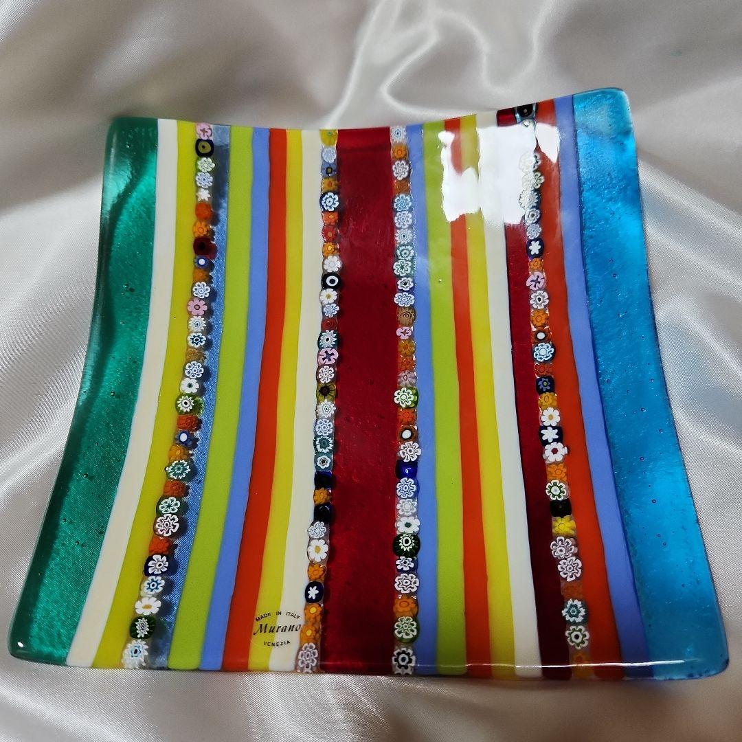 【専用】 　　藤田喬平 ベネチアンガラス ミルフィオリ プレートガラス美術館