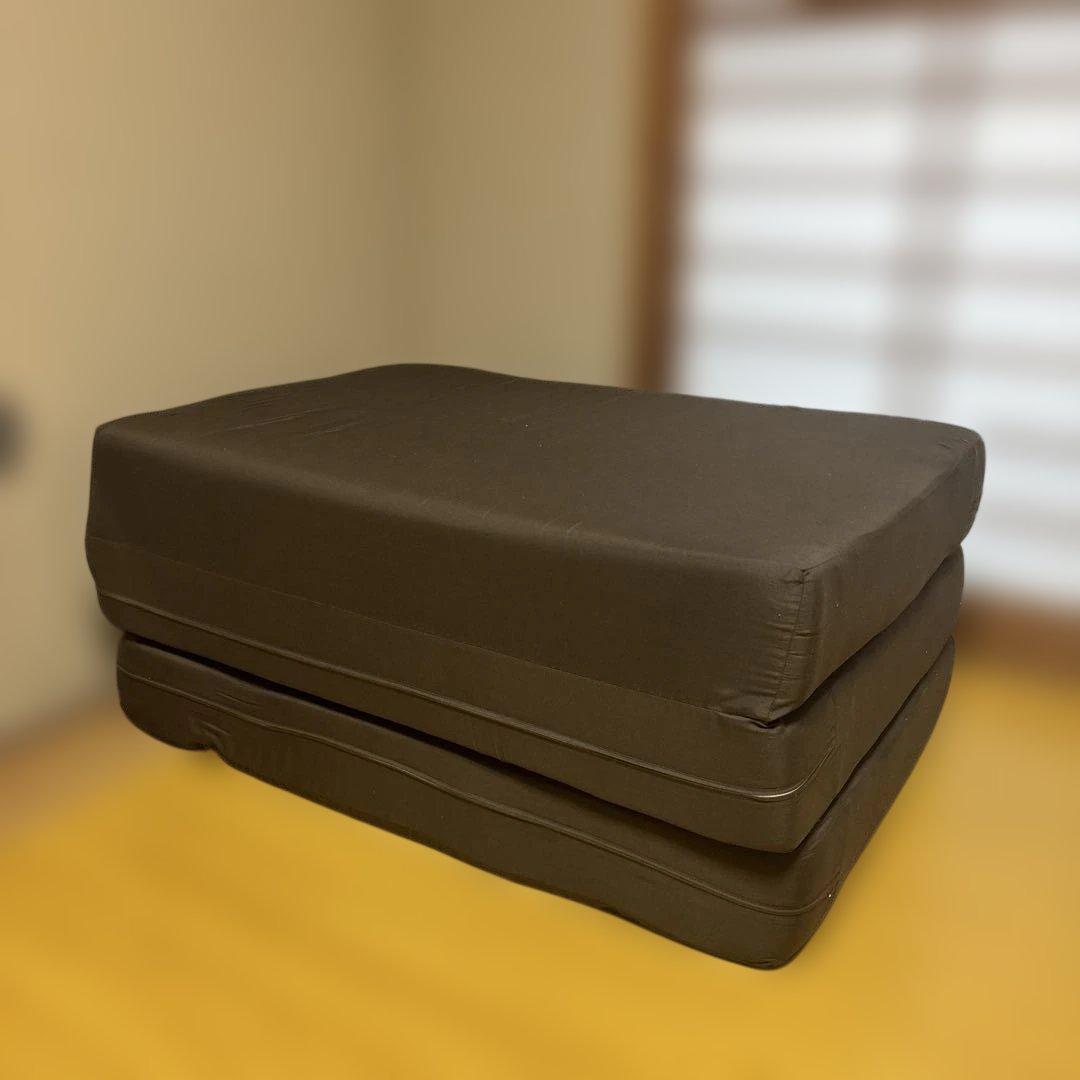 カインズ　折りたたみマットレス　シーツなどセット　厚さ15cm ブラウン