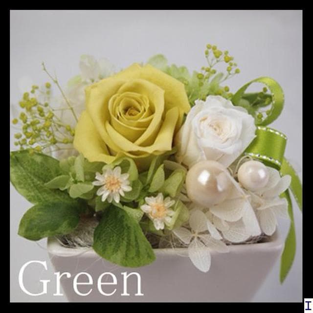 ★素敵なお花が長持ち★ポワール プリザーブドフラワー（グリーン）