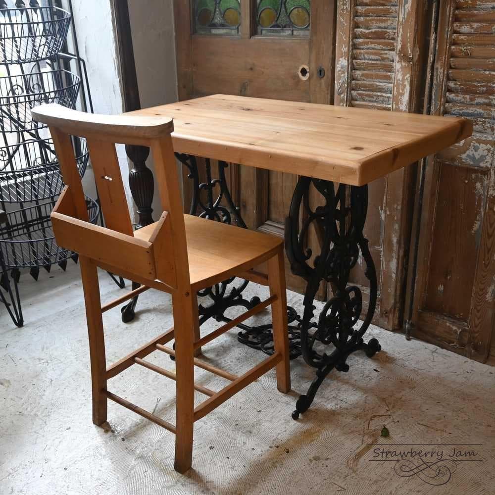 IFU-421 英国アンティーク ミシン台 デスク 勉強机 パソコン台