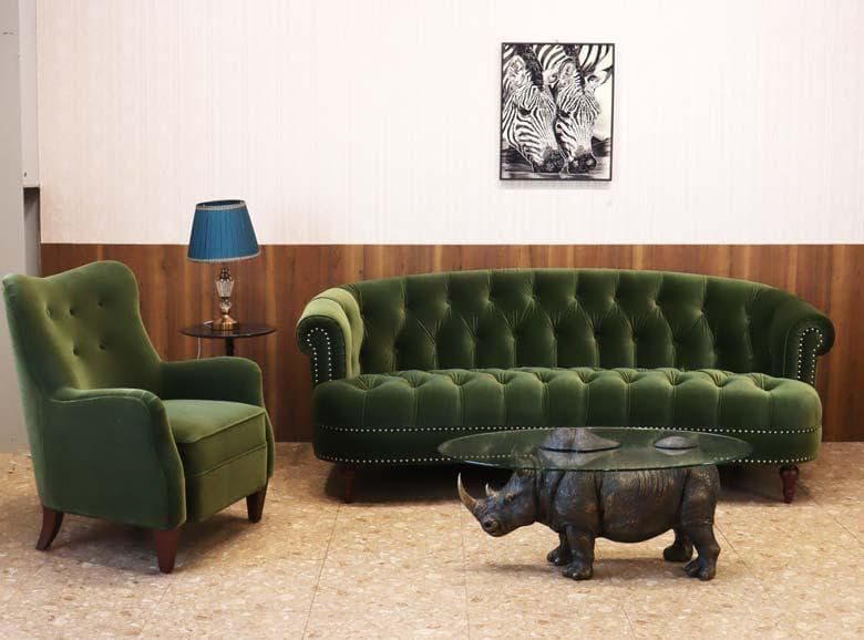 ジェニファーテイラー 1Pソファー グリーン LaRosa ソファ 一人がけ