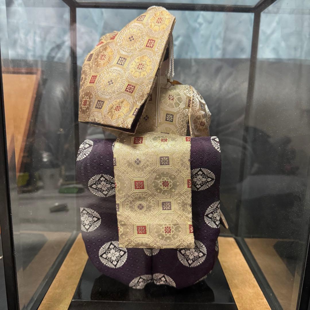 伝統工芸 能人形 ガラスケース入り 和装 扇子付き 美品