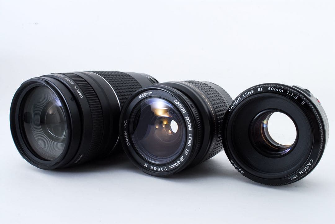 保証付き☆キャノン☆canon kiss x10標準&望遠&単焦点レンズセット