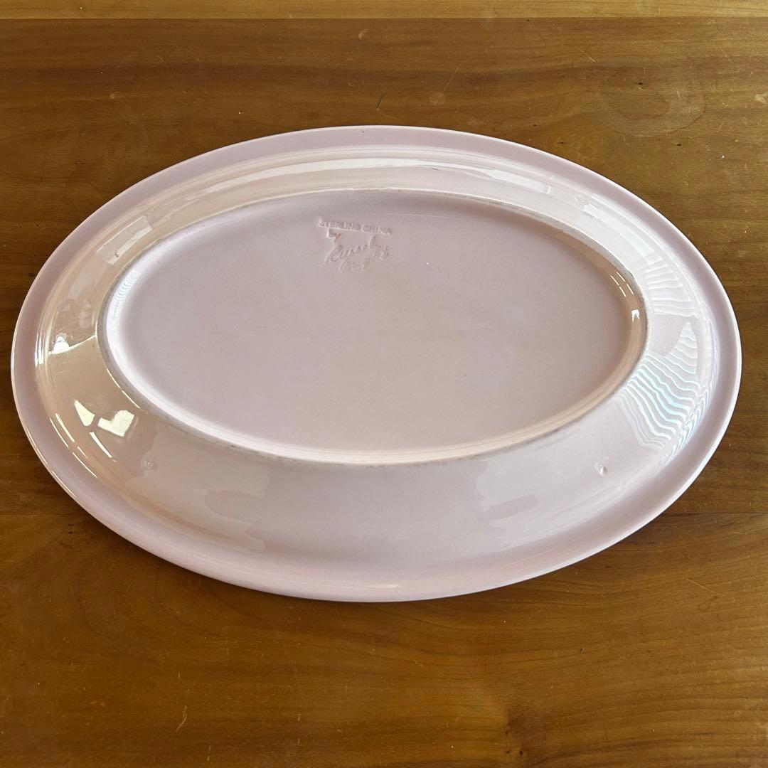 ラッセルライト シェルピンク オーバルプレート スターリング チャイナ