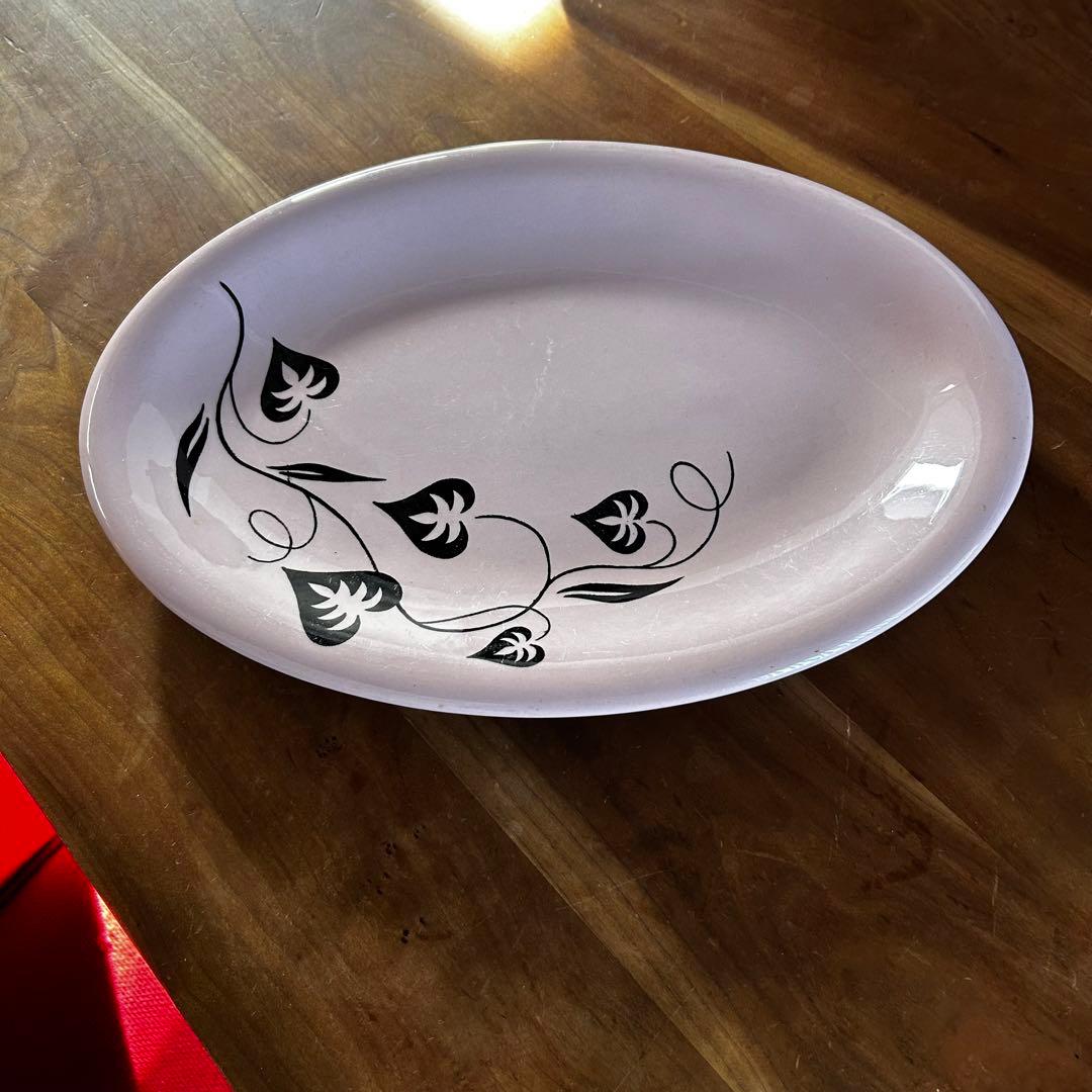 ラッセルライト シェルピンク オーバルプレート スターリング チャイナ