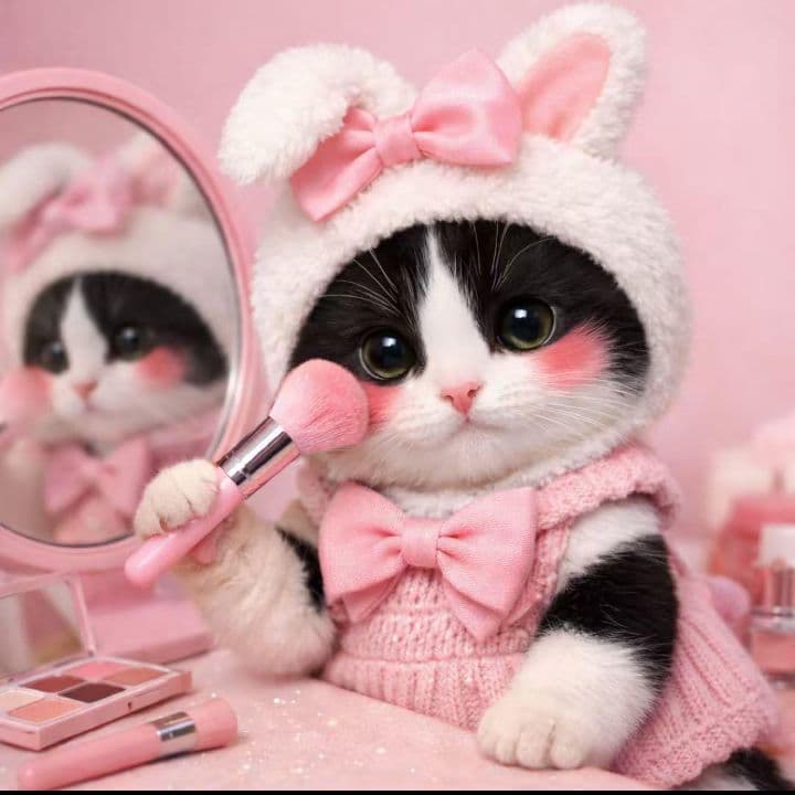 猫ちゃんパネル生地ハンドメイド みい