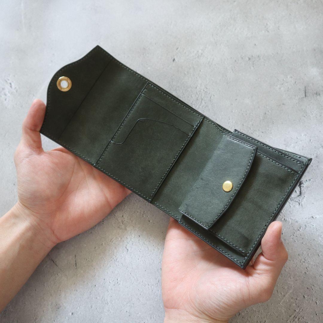 【受注製作】オコシ金具の三つ折り財布　Rondine フルハンドメイド