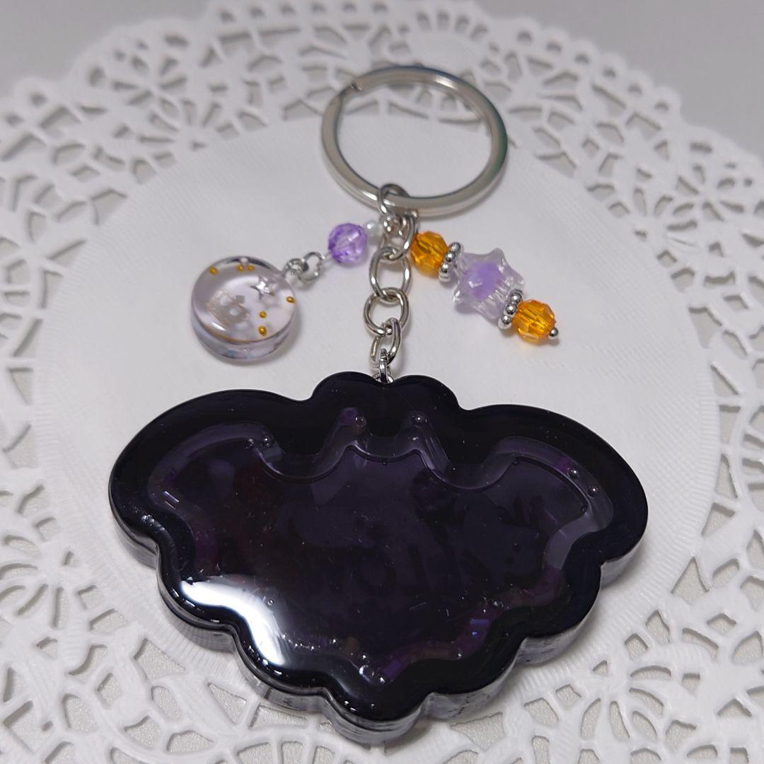 ★オーダーサンプル　コウモリ　ハロウィン　シェイカーキーホルダー　黒