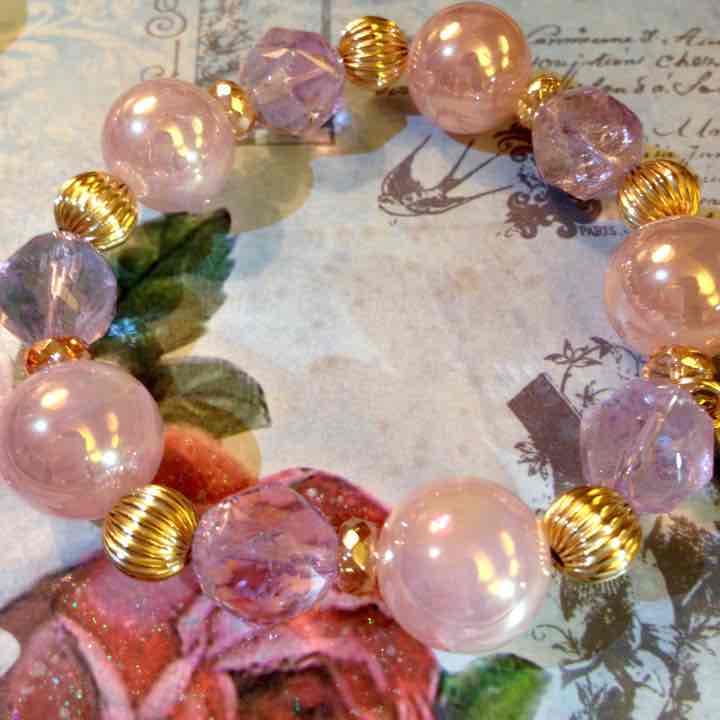 スターカットアメシスト&ローズクォーツ マリアブレス