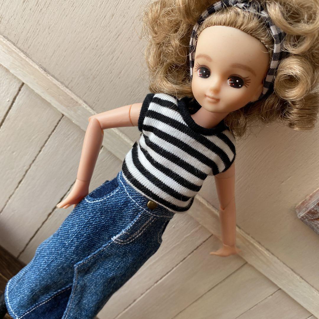 リカちゃん　洋服　切替え　マキシ❤️デニムスカート　ハンドメイド