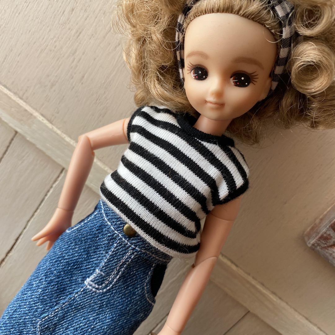 リカちゃん　洋服　切替え　マキシ❤️デニムスカート　ハンドメイド