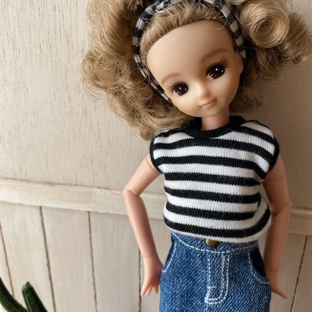 リカちゃん　洋服　切替え　マキシ❤️デニムスカート　ハンドメイド