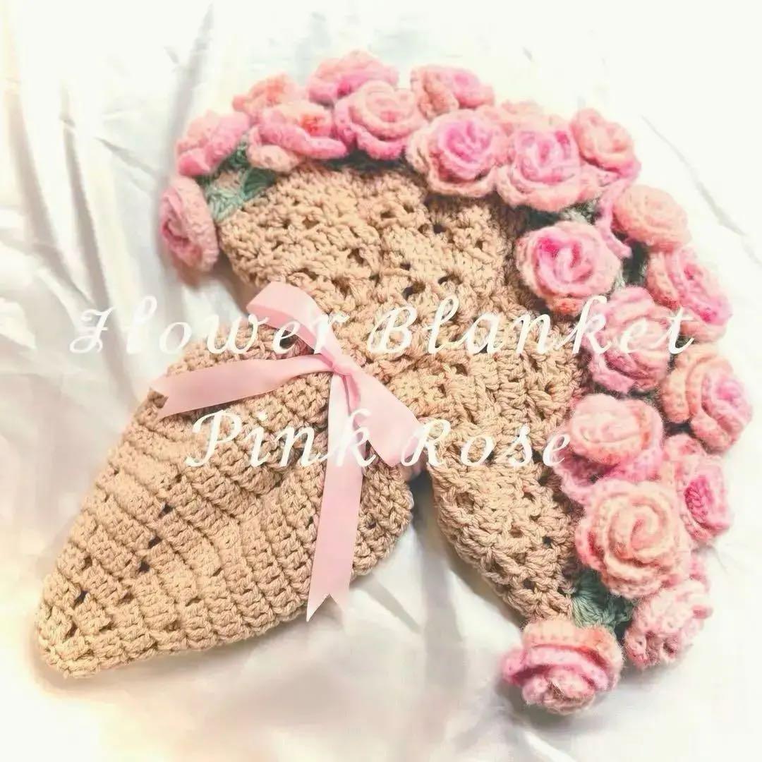 【再販】ピンクグラデーションローズの花束ブランケット │ 96cm