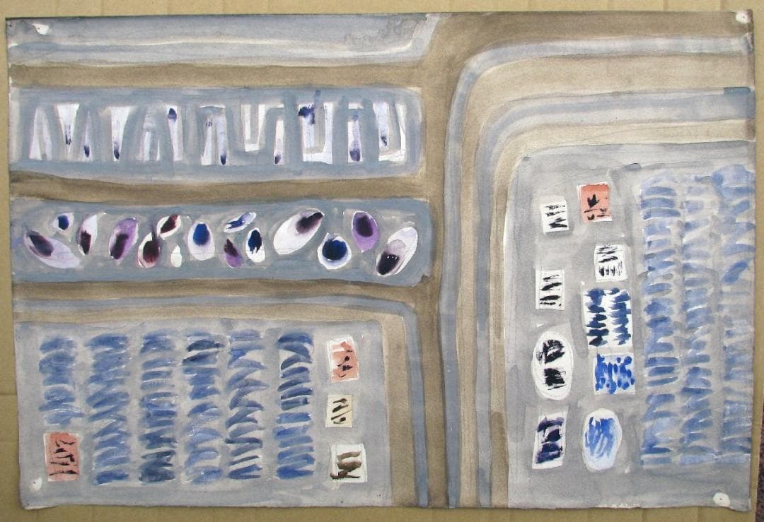 水彩連盟会員,仁戸田秀吉「静物10号大,水彩,1954年,茨城県近代美術館収蔵