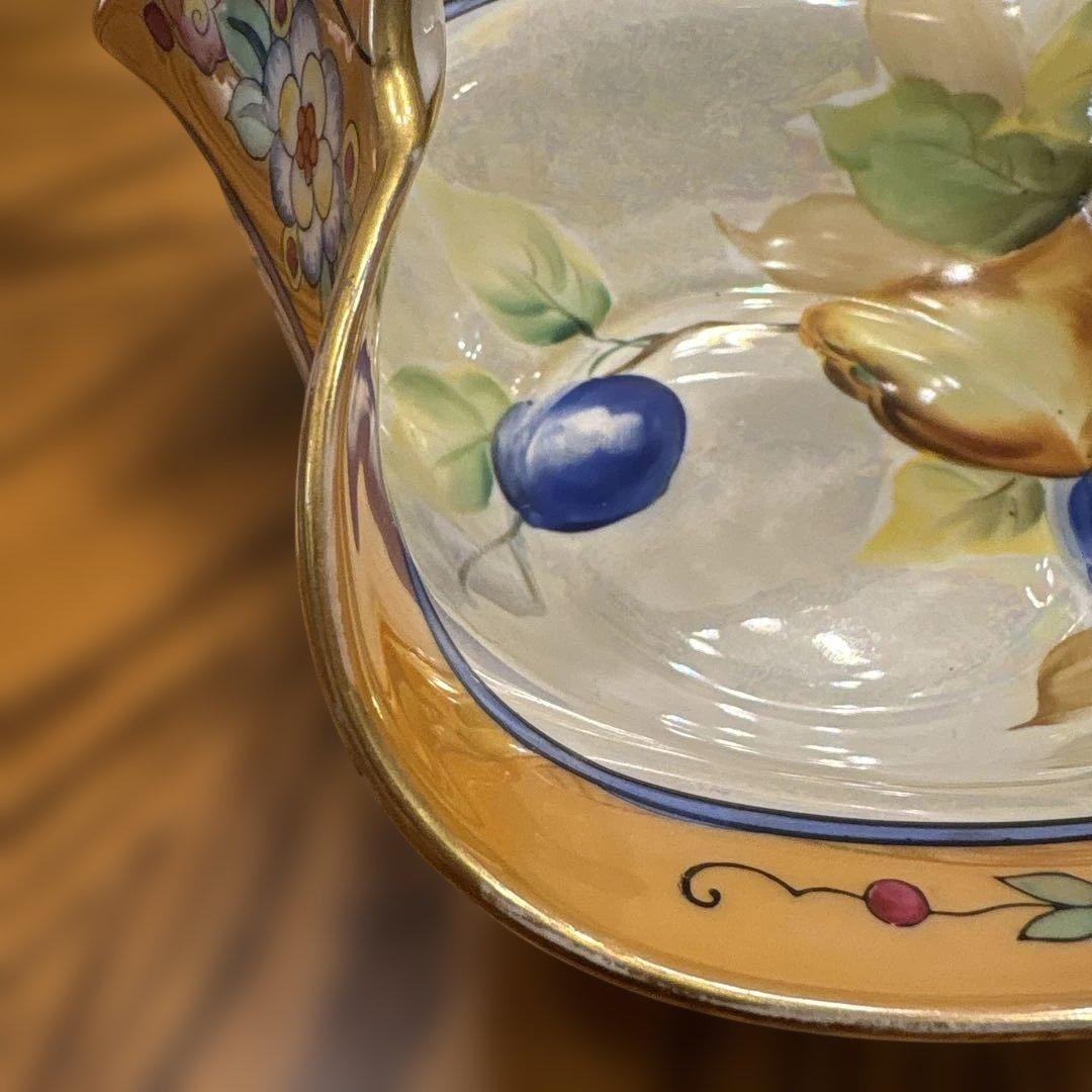 オールドノリタケ　ラスター彩　手付きバスケットと入れ物