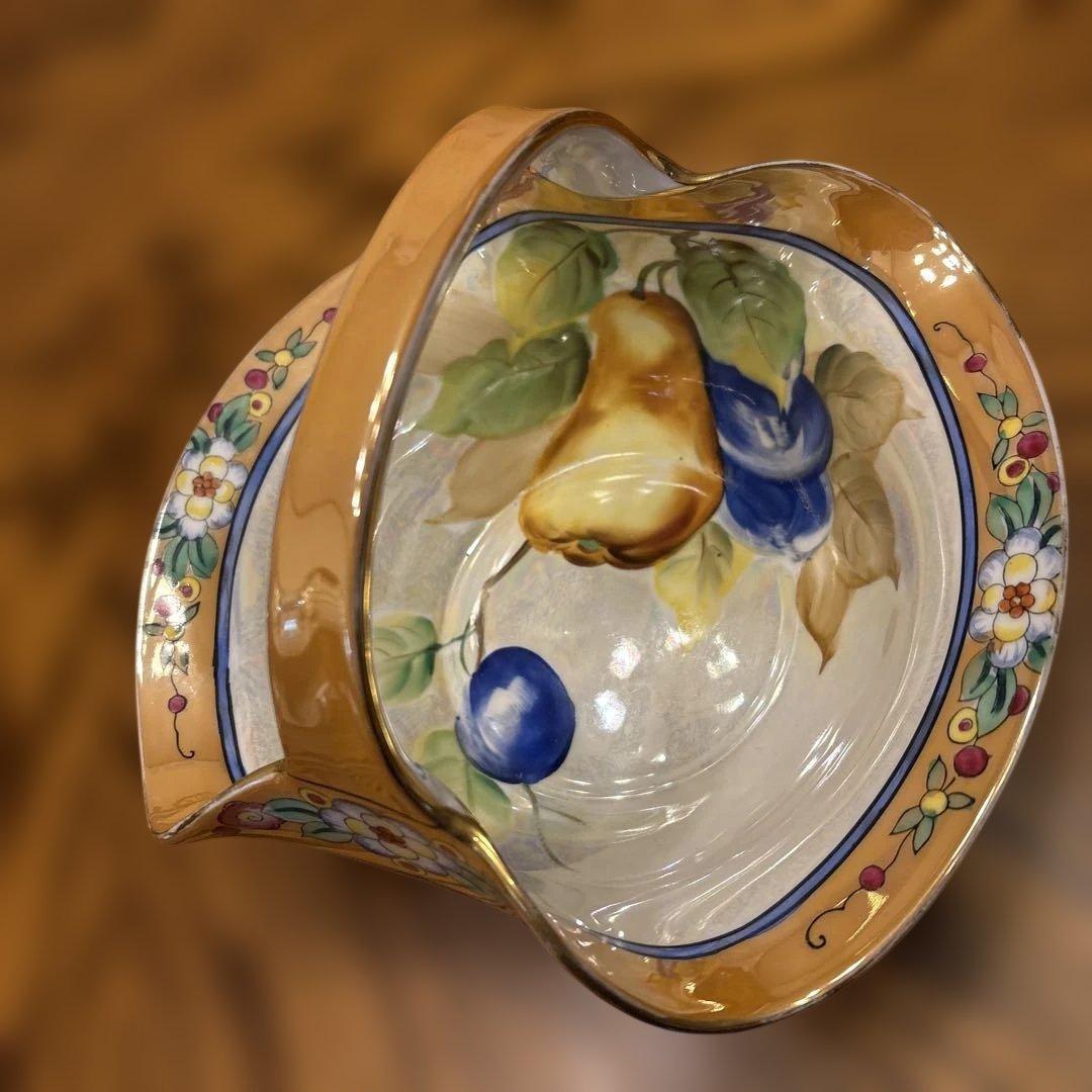 オールドノリタケ　ラスター彩　手付きバスケットと入れ物