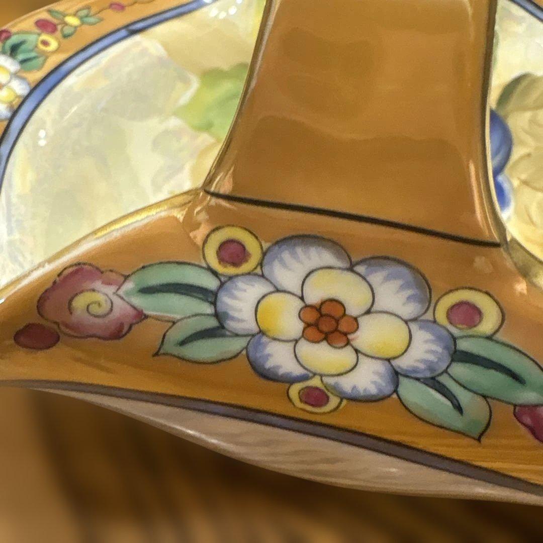 オールドノリタケ　ラスター彩　手付きバスケットと入れ物