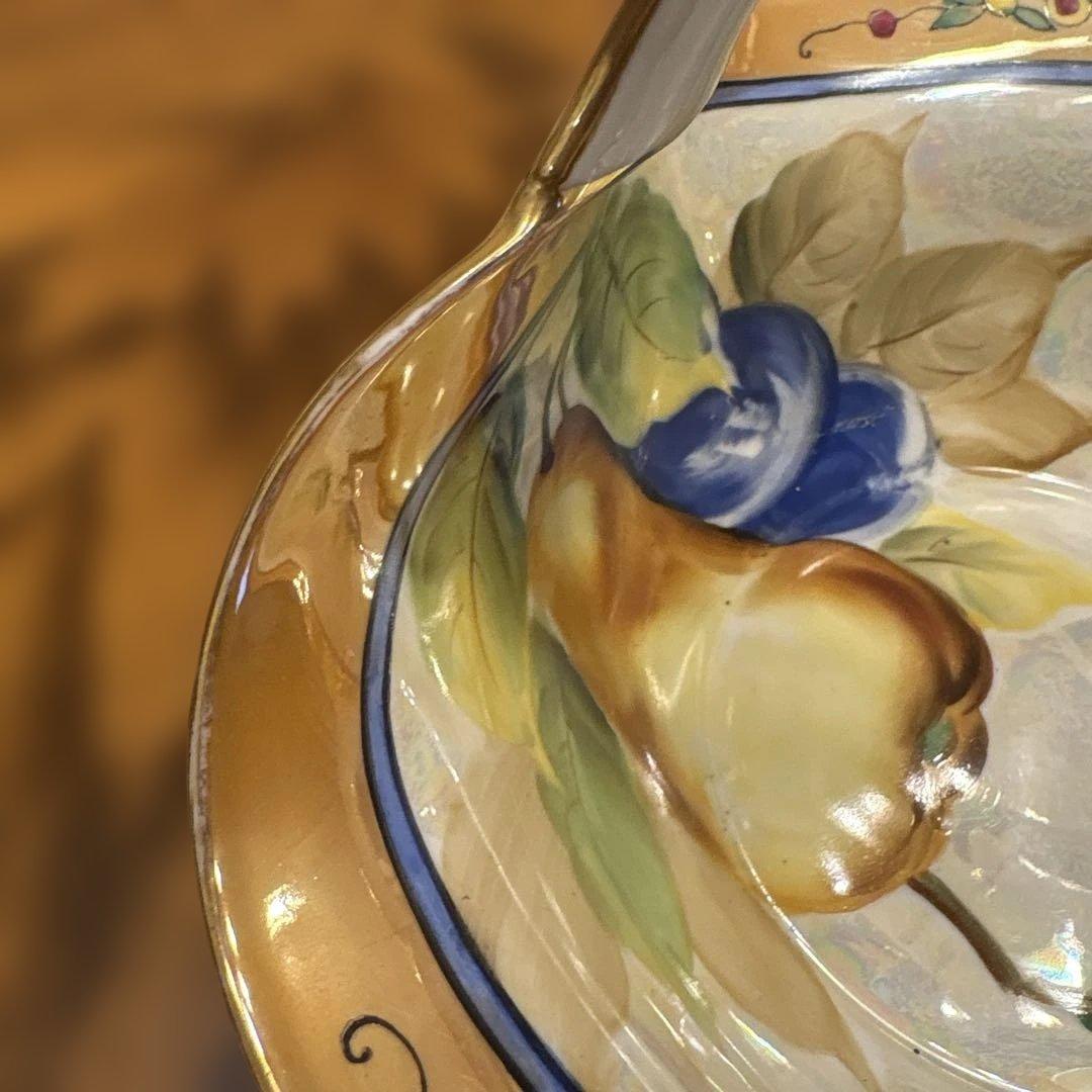 オールドノリタケ　ラスター彩　手付きバスケットと入れ物