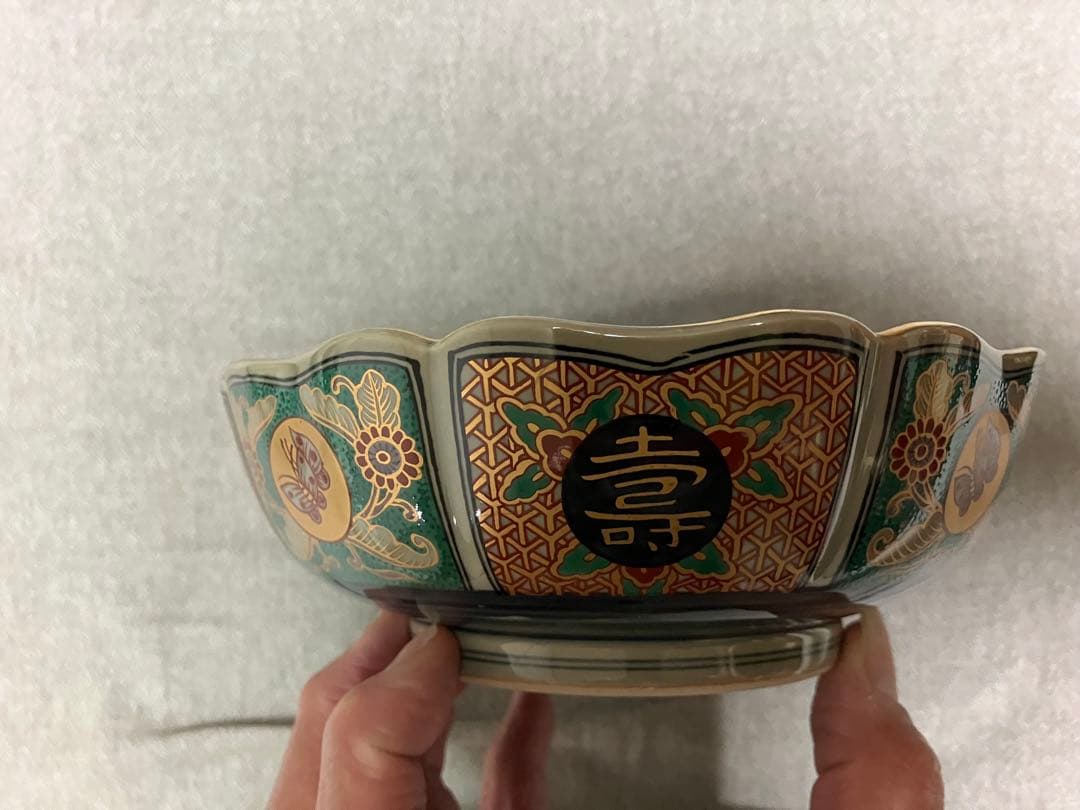 林九郎窯 染錦八方割山水預け鉢 そめにしきはっぽうわりさんすいあずけばち