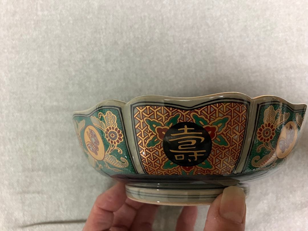 林九郎窯 染錦八方割山水預け鉢 そめにしきはっぽうわりさんすいあずけばち