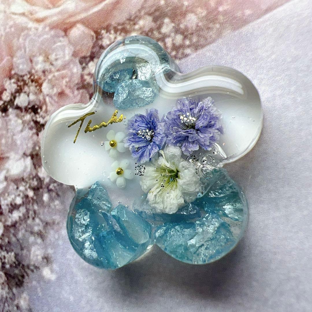 レジン ヘアゴム ドライフラワー さざれ石 No.824