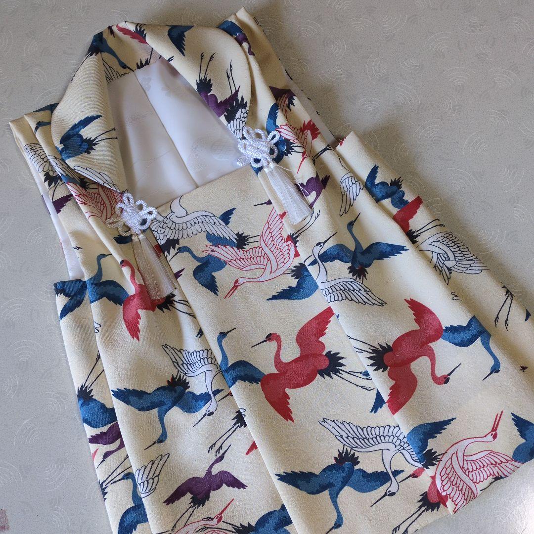 七五三３歳正絹手縫いの被布（中綿無し）アイボリー色