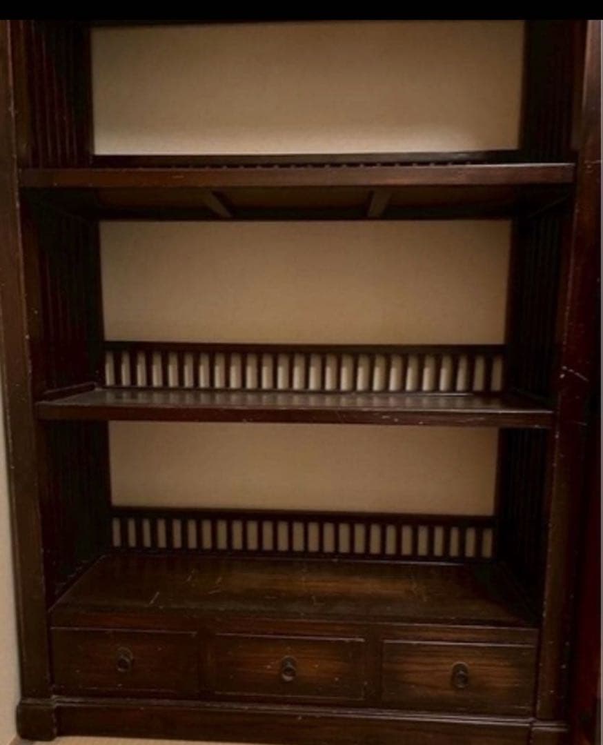 専用アンティーク　アジアン家具　木製ラック　小道具　棚　オープンシェルフ　本棚