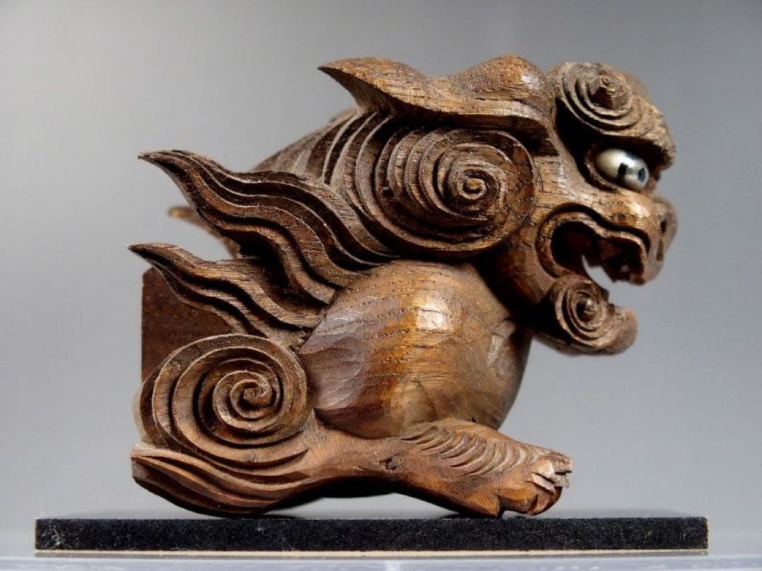プロハヤ【木鼻　唐獅子】ガラス眼　魔除け　だんじり　社寺彫刻