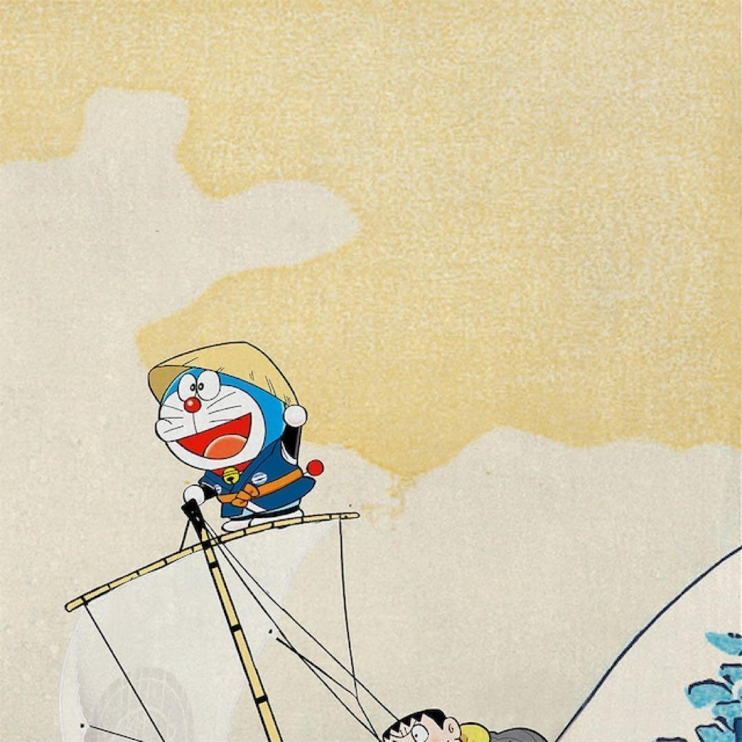 【新品未開封】ドラえもん 浮世絵木版画「富嶽三十六景 神奈川沖浪裏」 T22