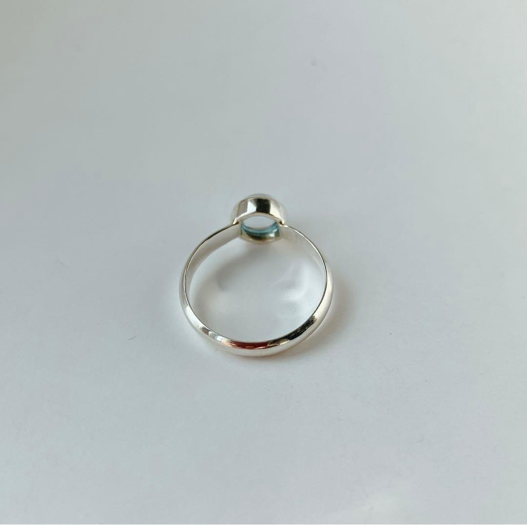 スカイブルートパーズ　シルバー950天然石リング