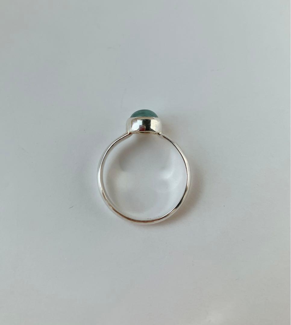 スカイブルートパーズ　シルバー950天然石リング