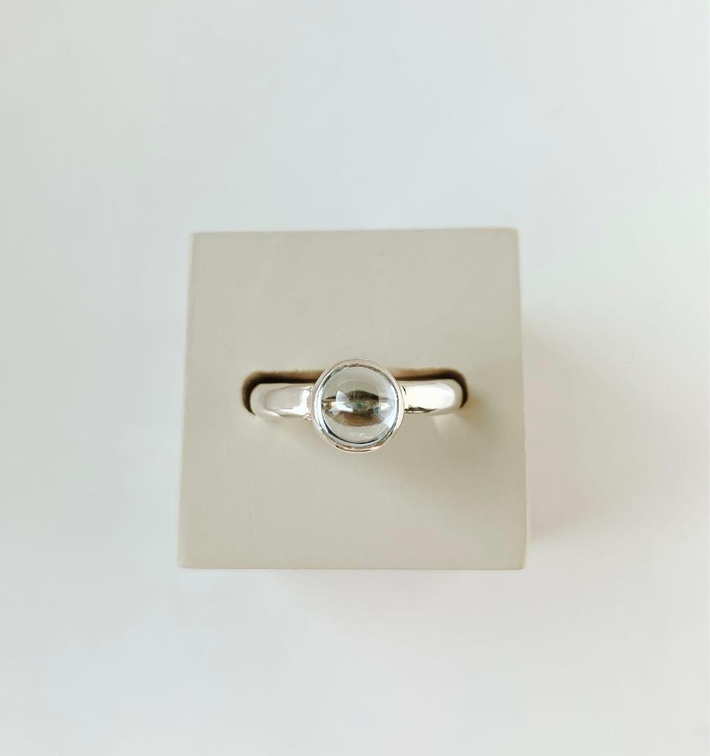 スカイブルートパーズ　シルバー950天然石リング