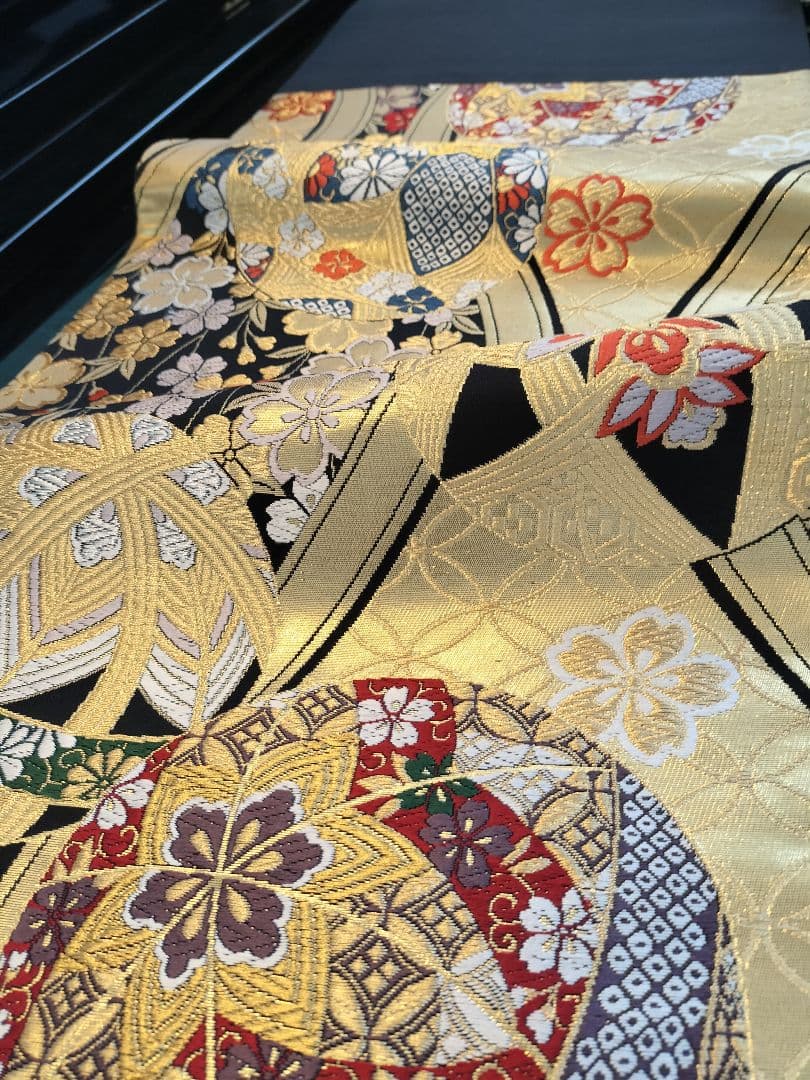 A751高級‼️ひな祭り‼️手毬‼️袋帯テーブルランナー2m19cm