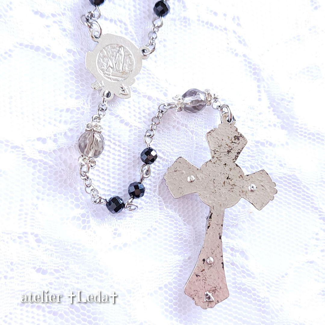 ☆ブラックスピネル＆スモーキークォーツ ロザリオ☆ ~Black Spinel~