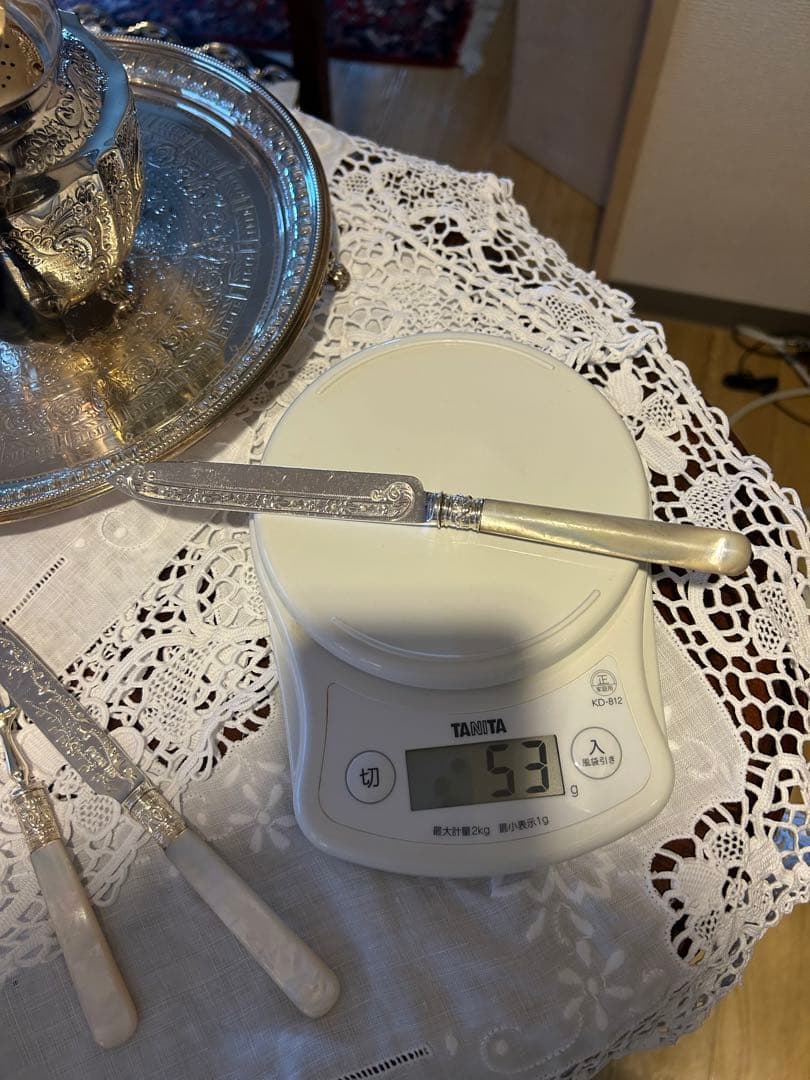 スターリングシルバー　 デザートナイフ&フォーク　イギリスアンティーク