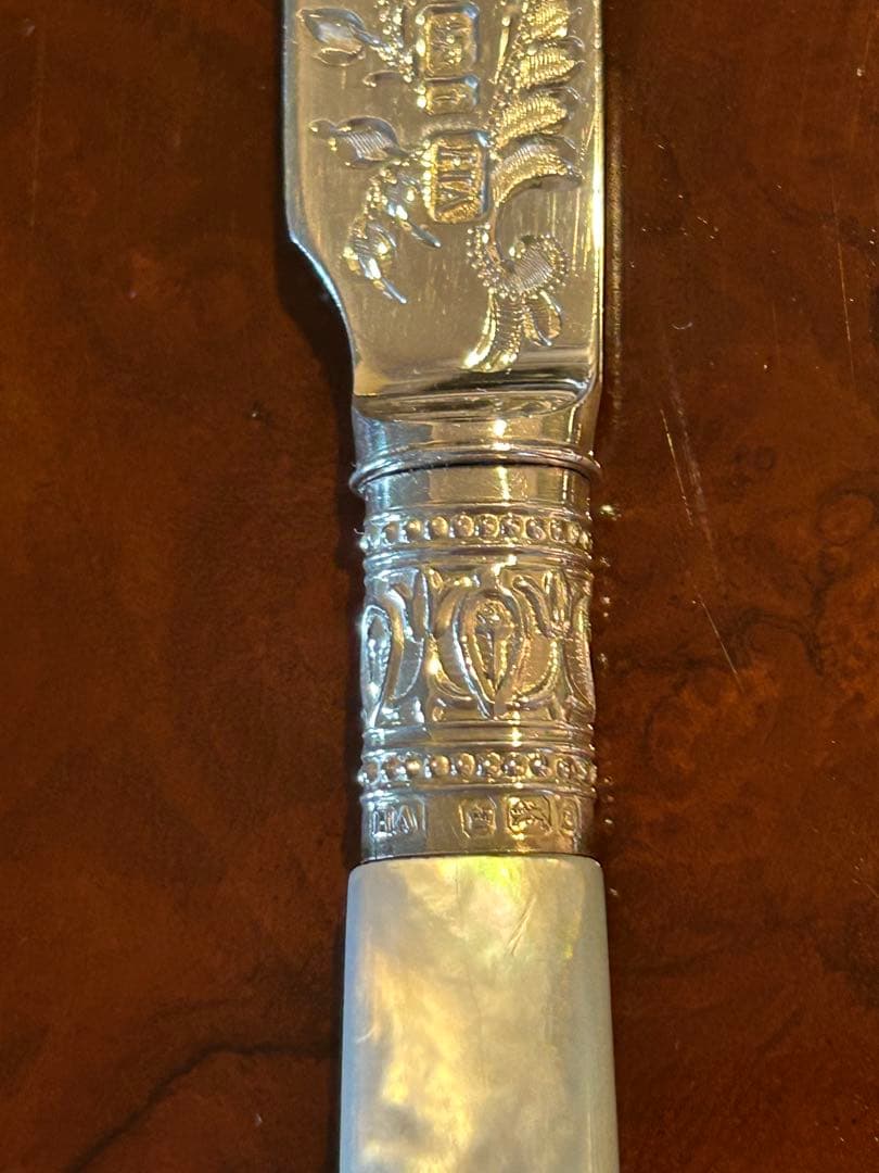 スターリングシルバー　 デザートナイフ&フォーク　イギリスアンティーク